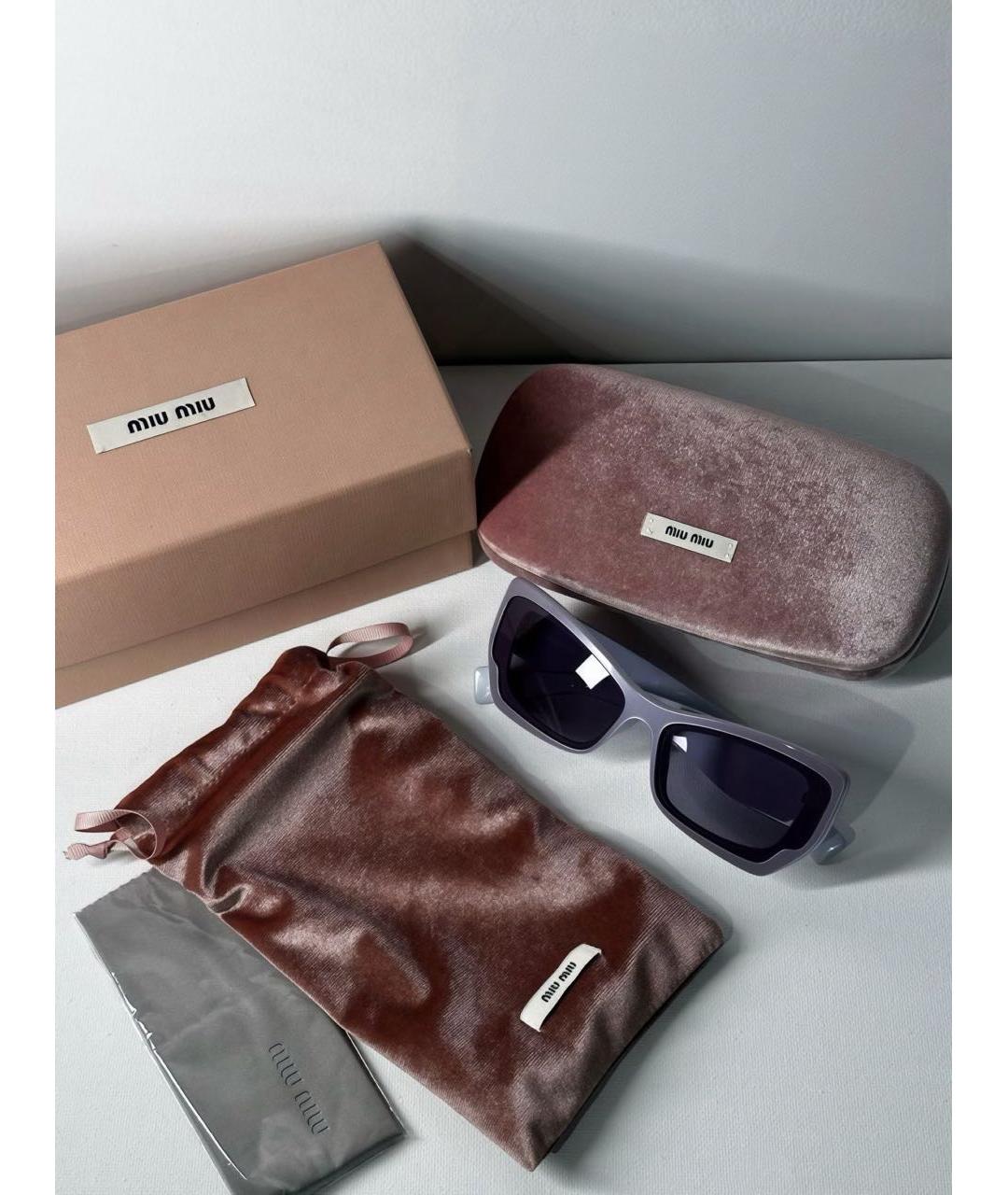 MIU MIU Синие пластиковые солнцезащитные очки, фото 4