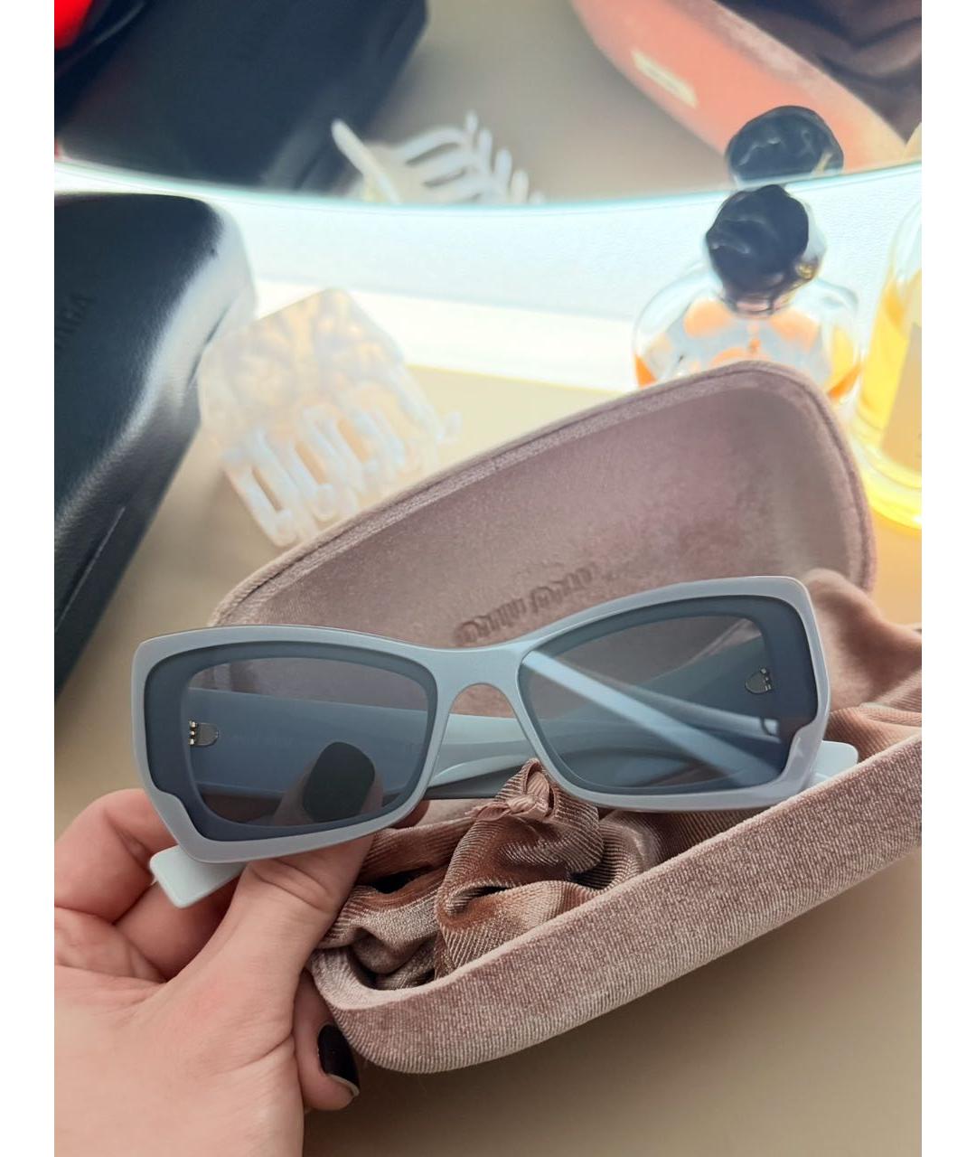 MIU MIU Синие пластиковые солнцезащитные очки, фото 3