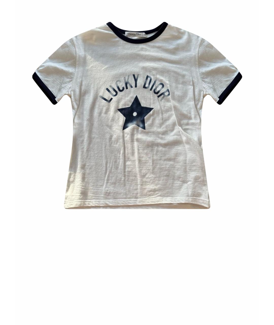CHRISTIAN DIOR Белая хлопковая футболка, фото 1