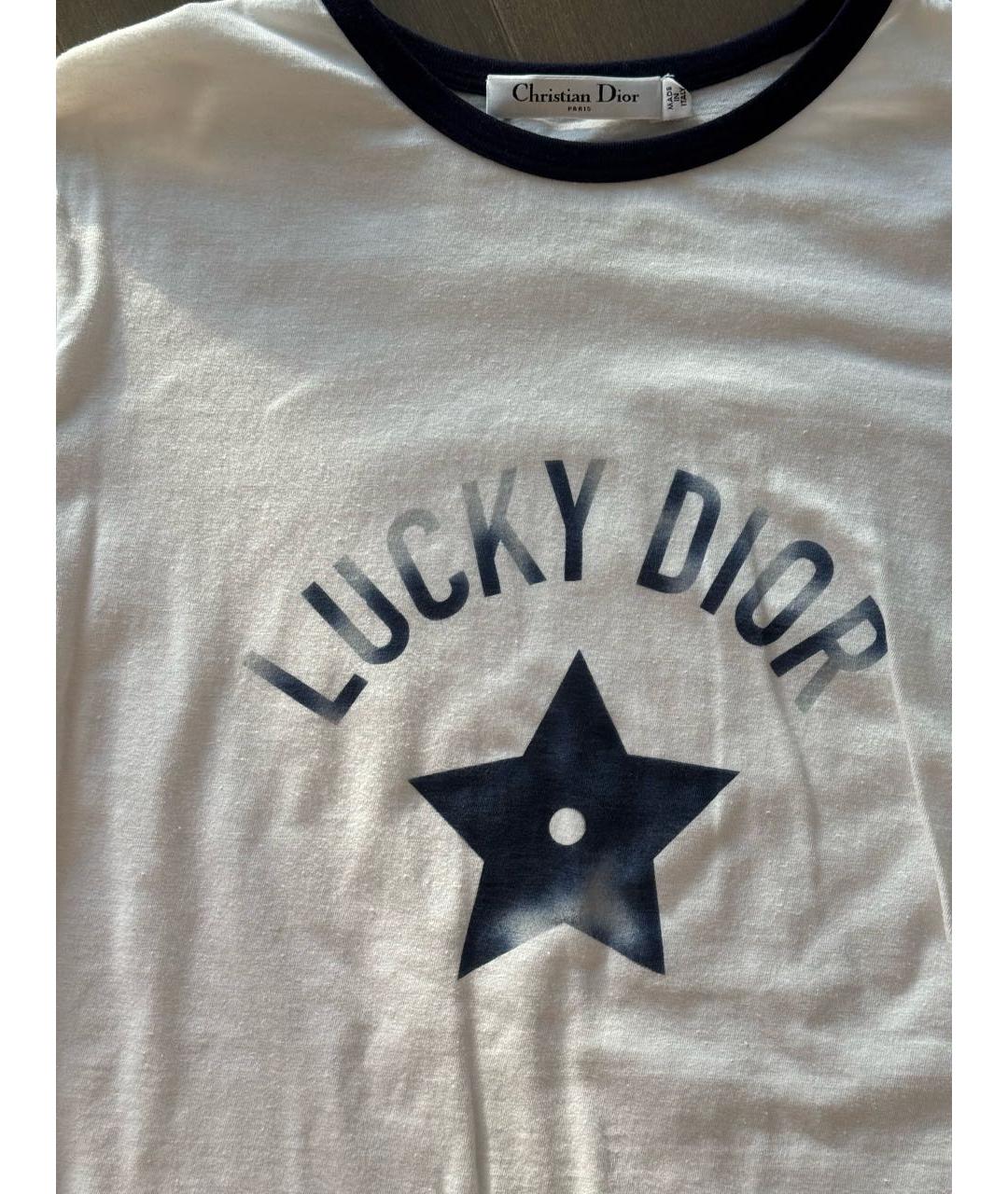 CHRISTIAN DIOR Белая хлопковая футболка, фото 2