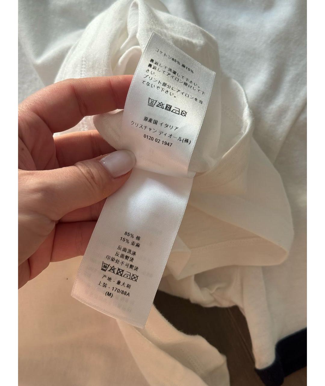 CHRISTIAN DIOR Белая хлопковая футболка, фото 5