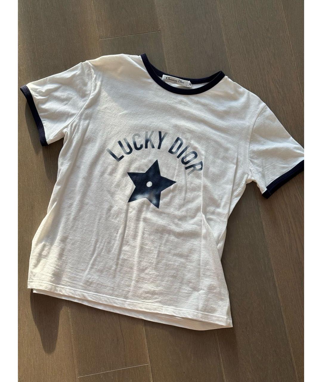 CHRISTIAN DIOR Белая хлопковая футболка, фото 6