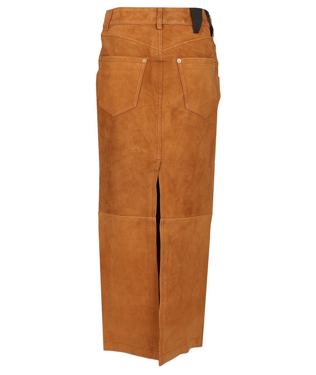 DARKPARK Коричневая замшевая юбка миди, фото 2