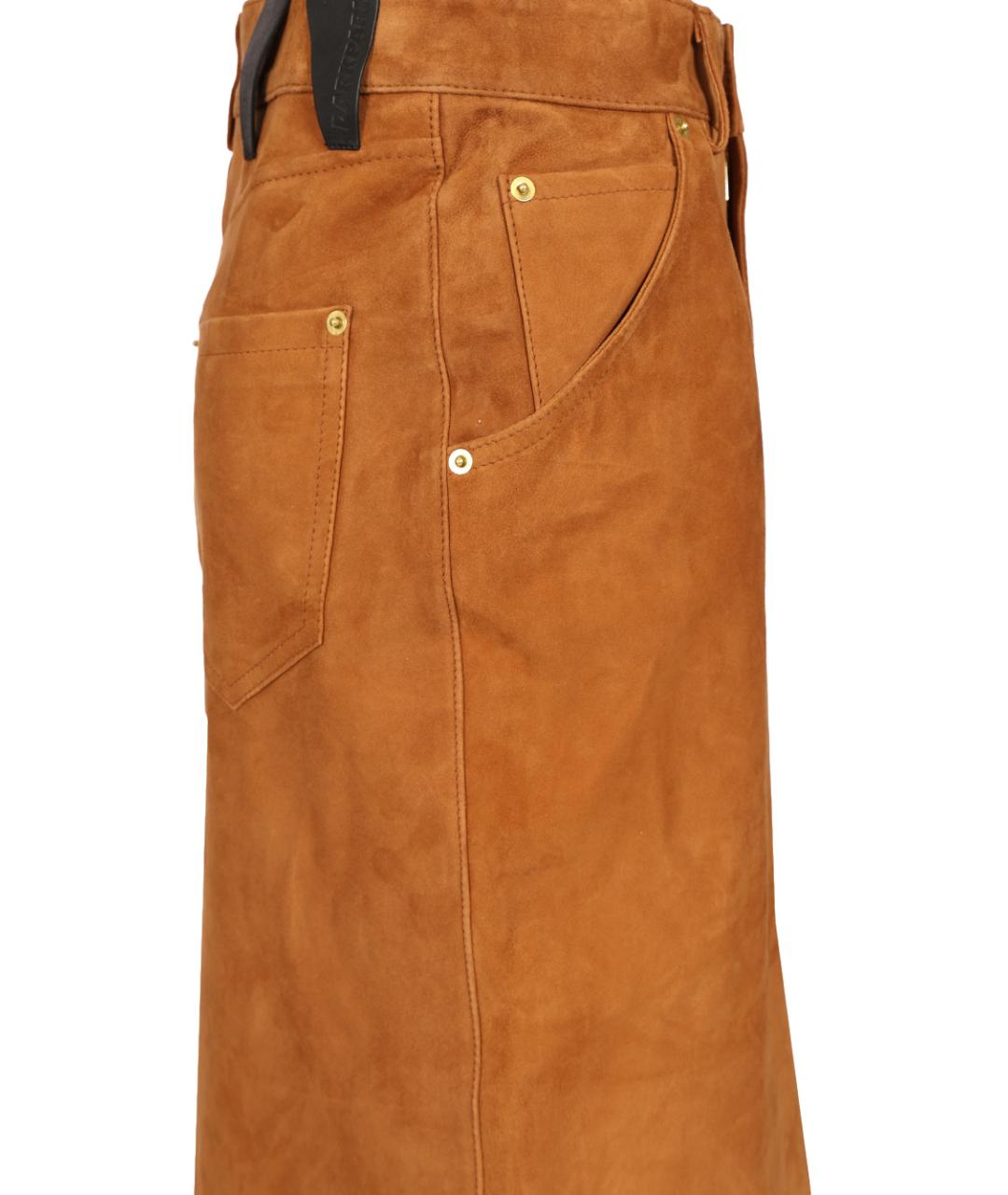 DARKPARK Коричневая замшевая юбка миди, фото 3