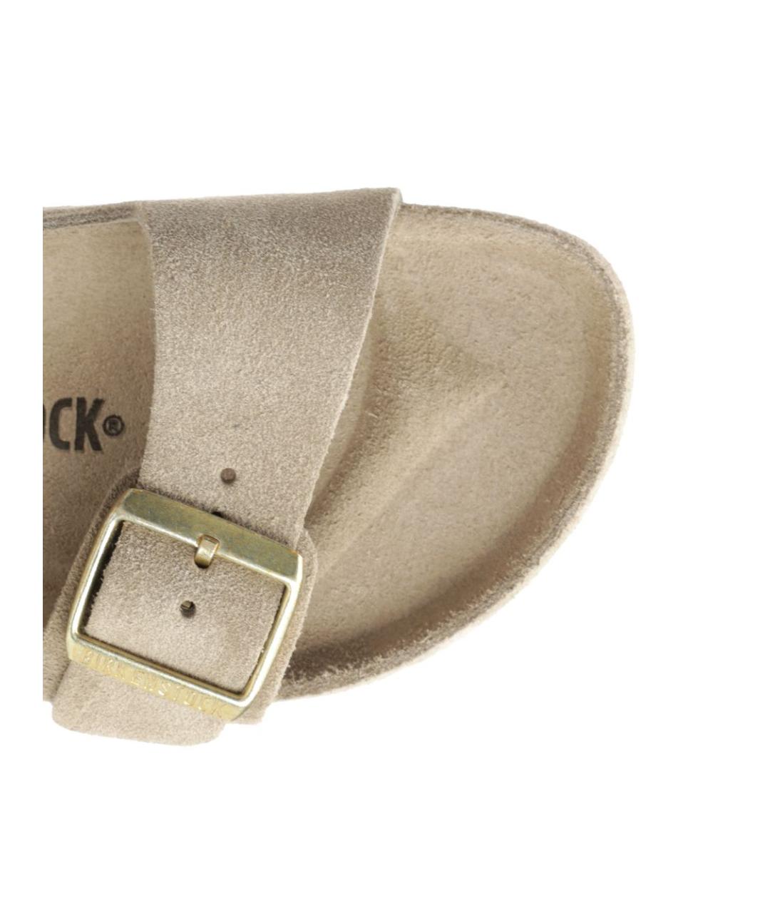 BIRKENSTOCK Бежевые замшевые сандалии, фото 4