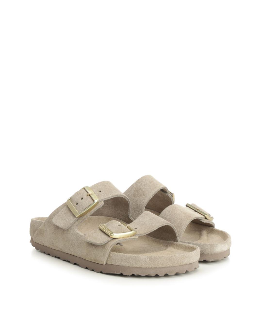 BIRKENSTOCK Бежевые замшевые сандалии, фото 2