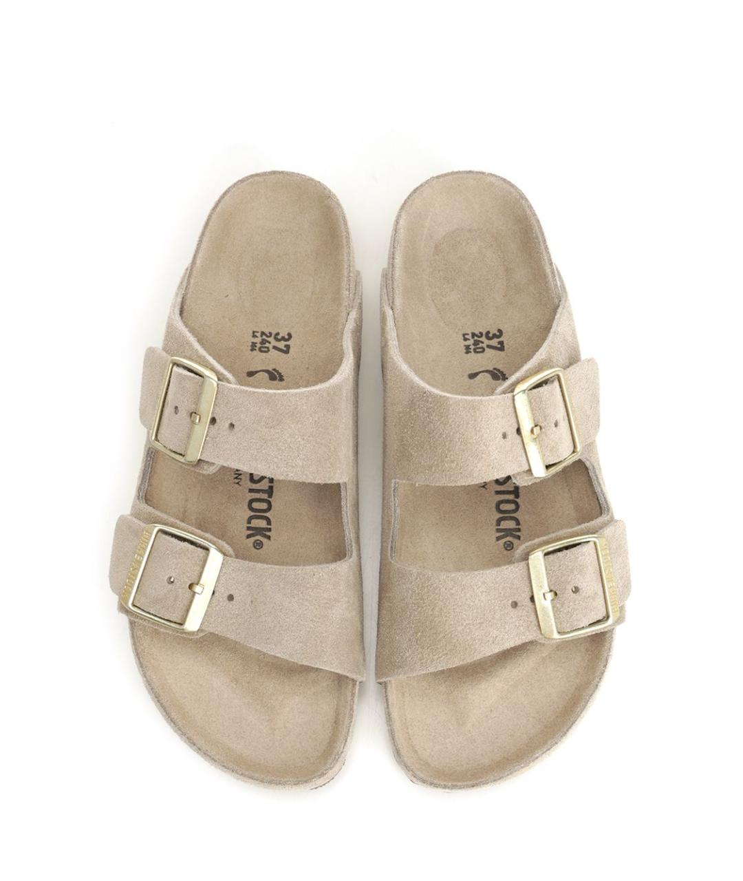 BIRKENSTOCK Бежевые замшевые сандалии, фото 5