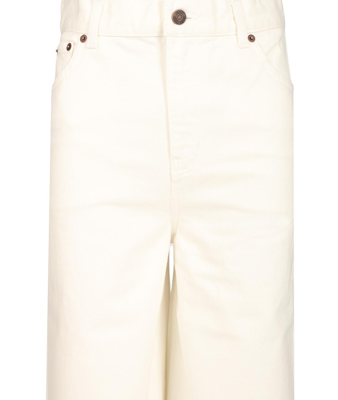 CHLOE Белые хлопковые прямые джинсы, фото 4