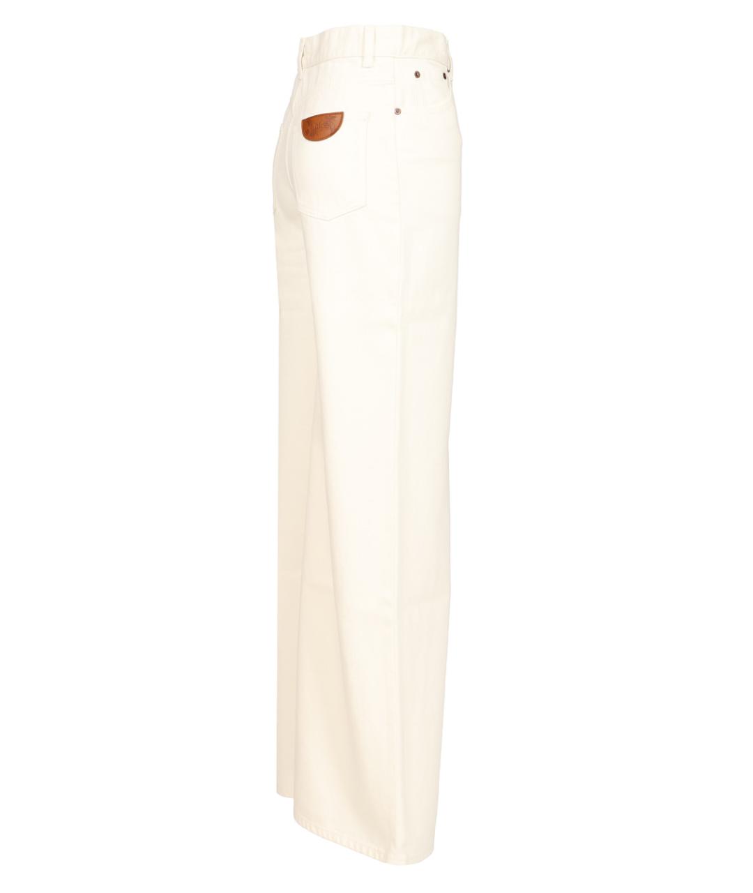 CHLOE Белые хлопковые прямые джинсы, фото 3