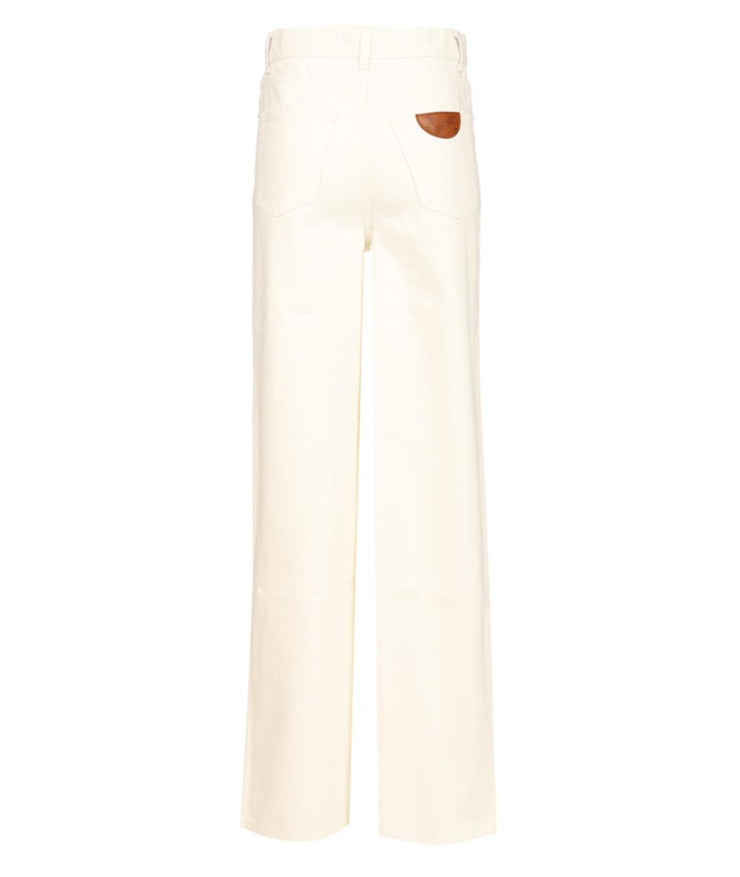 CHLOE Белые хлопковые прямые джинсы, фото 2
