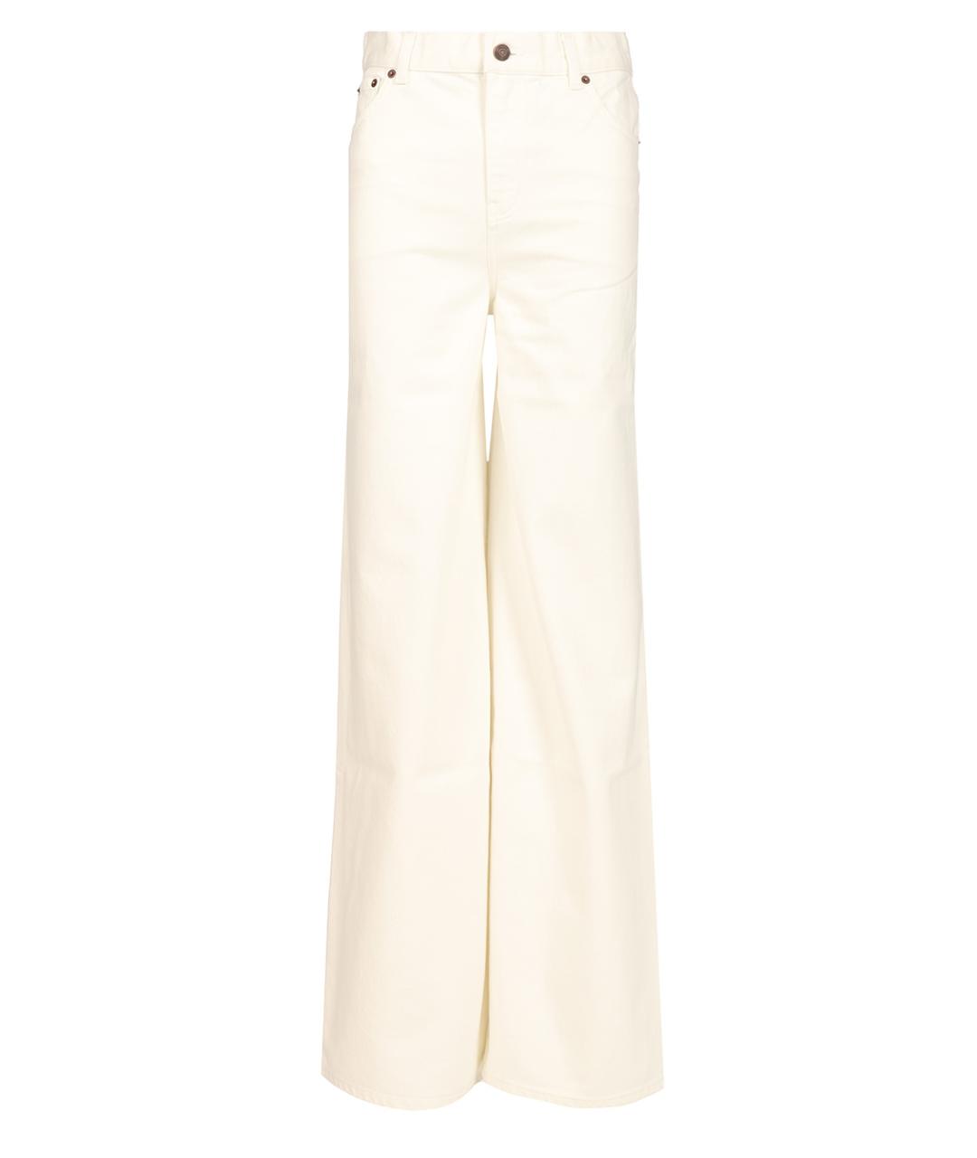 CHLOE Белые хлопковые прямые джинсы, фото 1