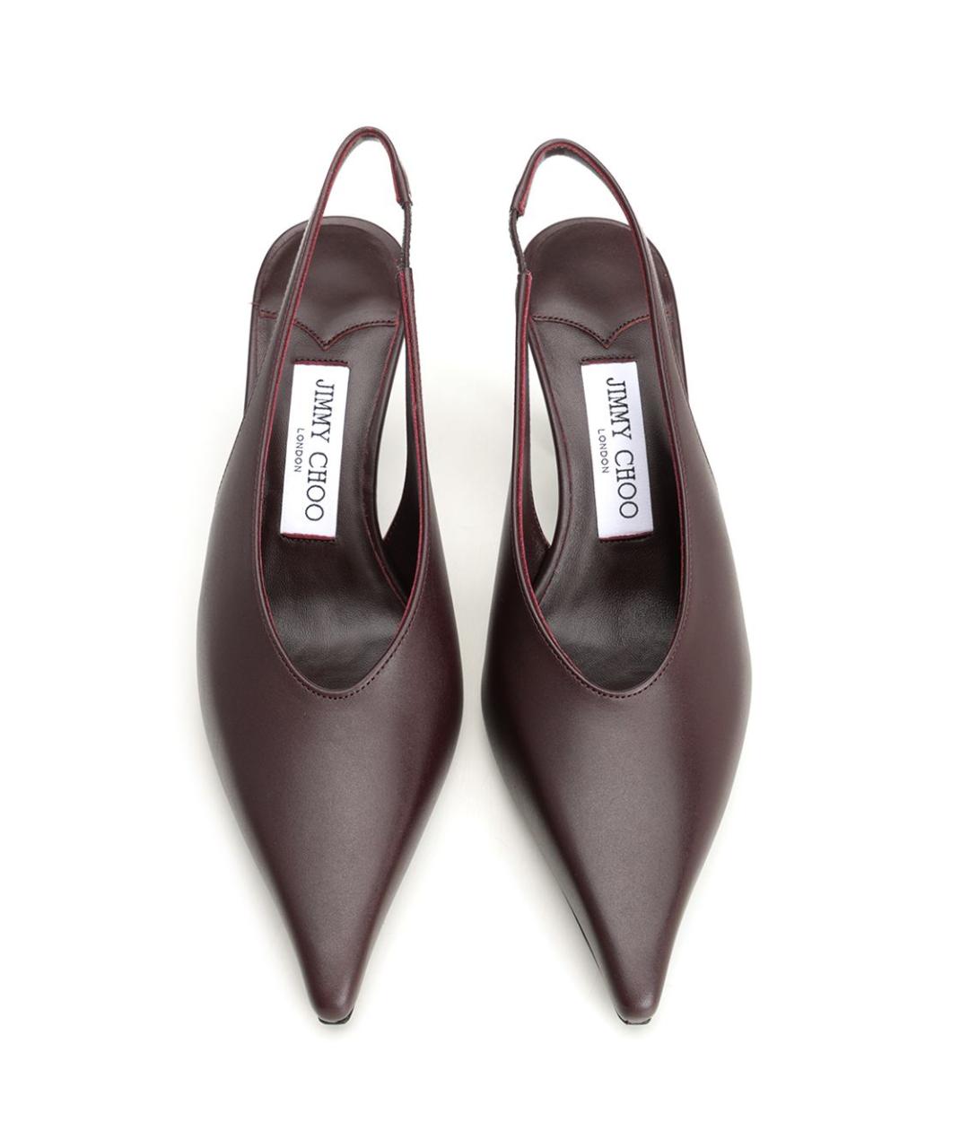 JIMMY CHOO Бордовые кожаные туфли, фото 5