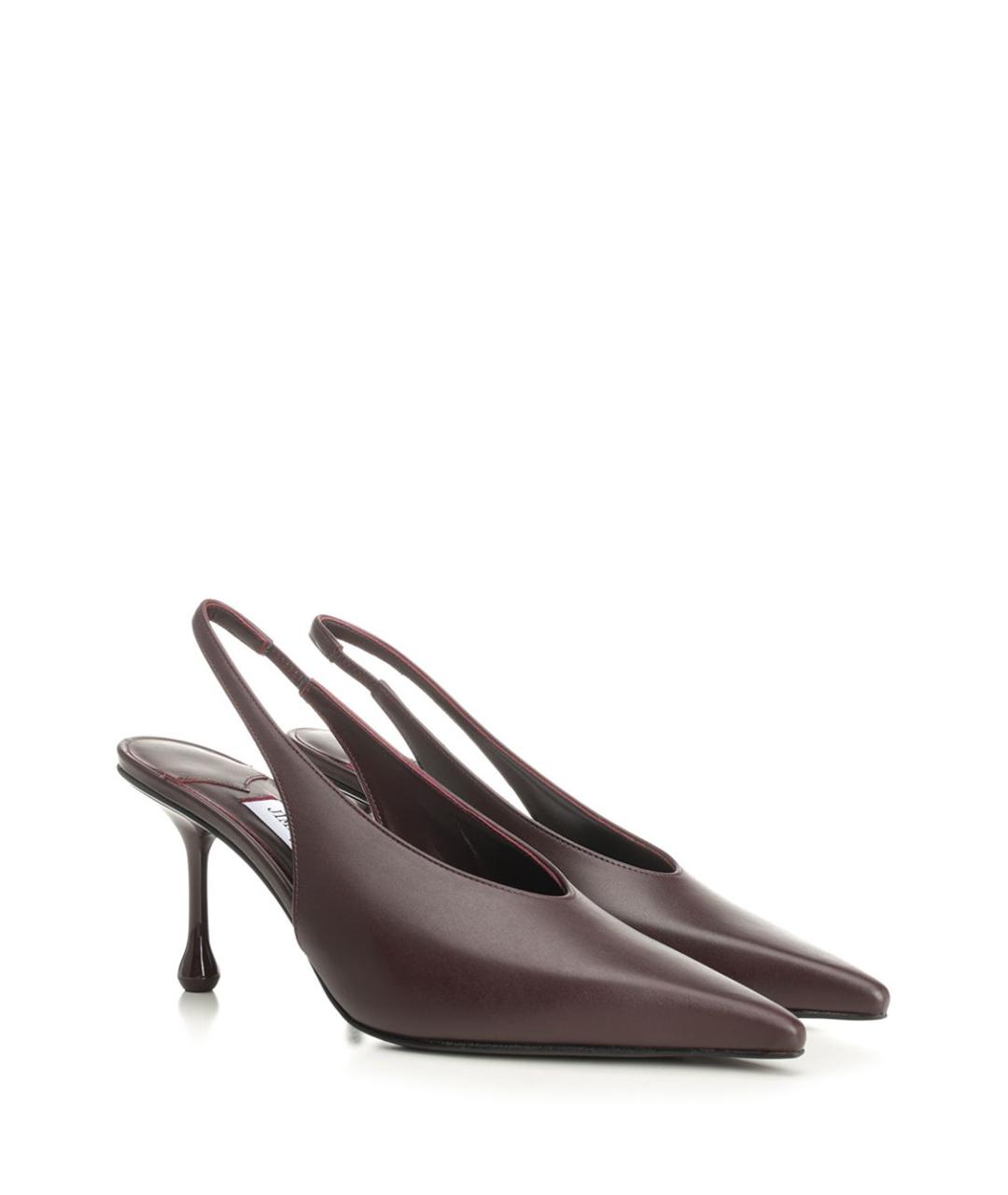 JIMMY CHOO Бордовые кожаные туфли, фото 2