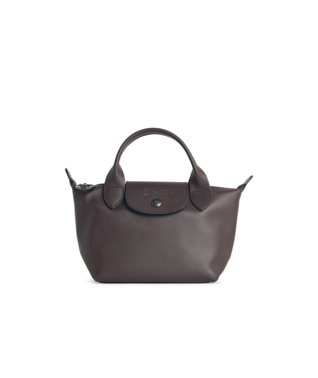 LONGCHAMP Коричневая сумка с короткими ручками, фото 4