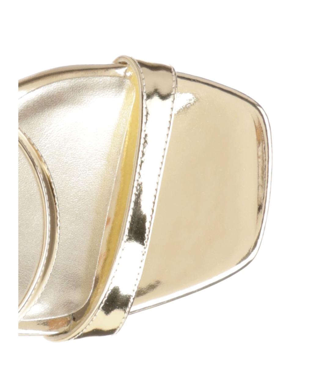 STUART WEITZMAN Золотые кожаные босоножки, фото 4