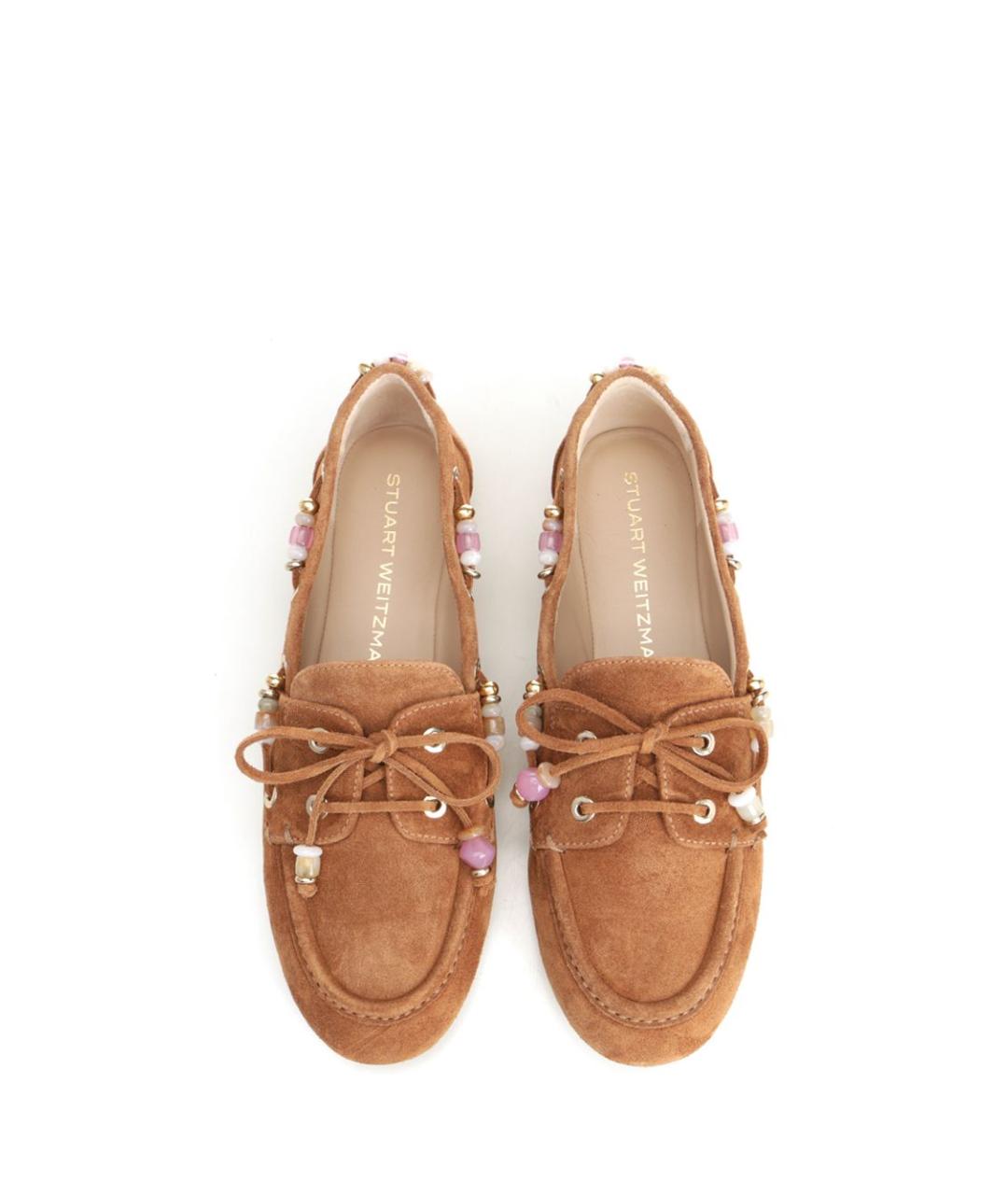 STUART WEITZMAN Коричневые замшевые мокасины, фото 5