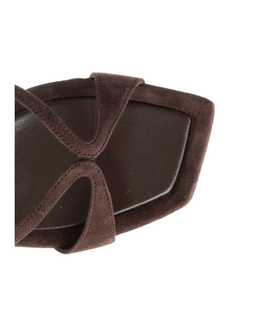 JIMMY CHOO Коричневые кожаные сандалии, фото 4