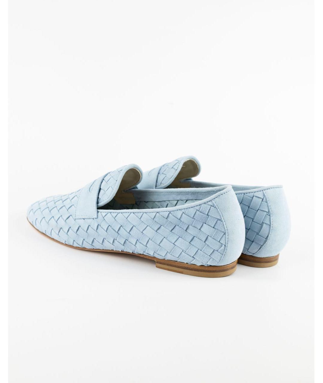 ELEVENTY Голубые замшевые лоферы, фото 3
