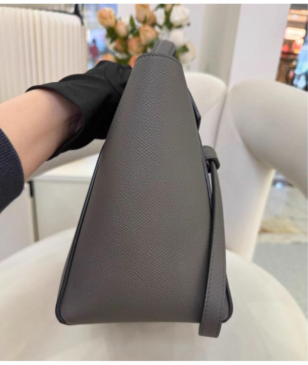 CELINE Серая кожаная сумка через плечо, фото 3