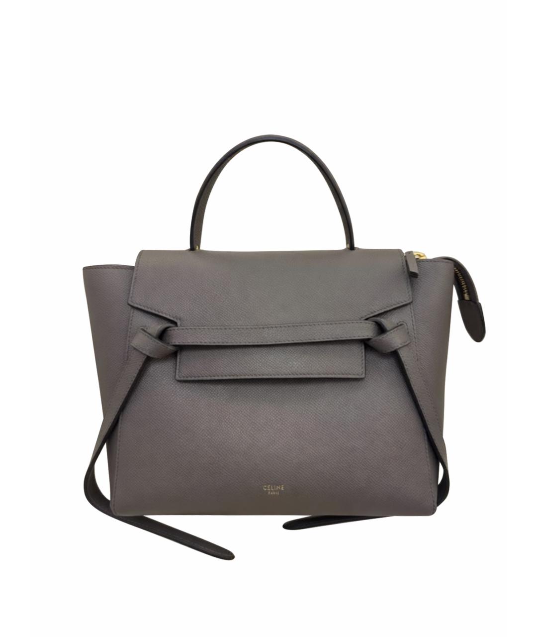 CELINE Серая кожаная сумка через плечо, фото 1