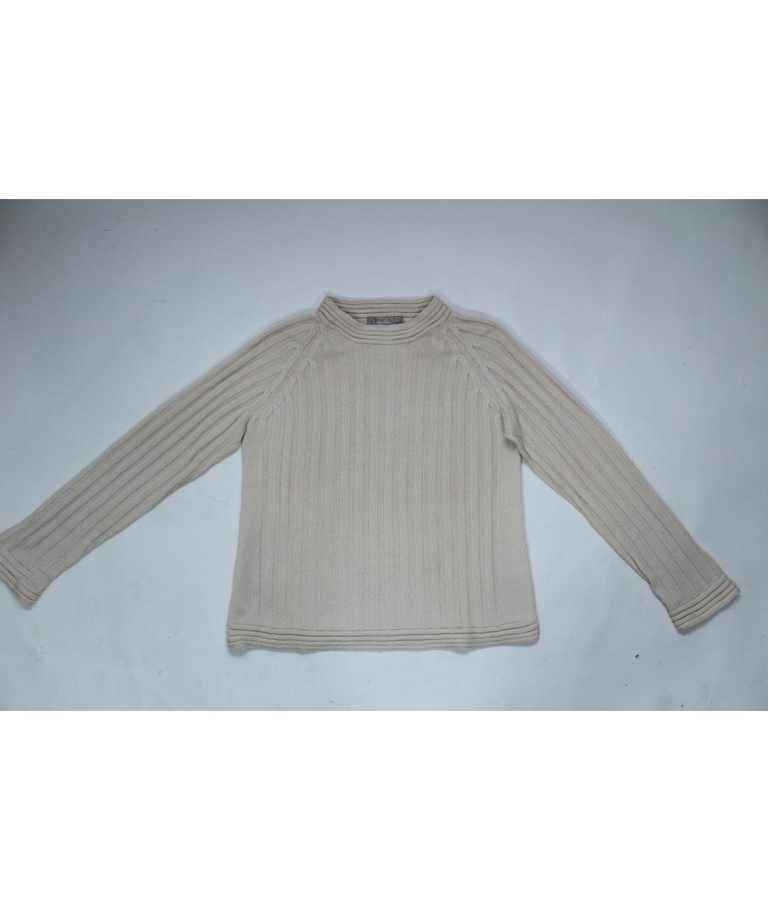 MAX MARA Бежевый шерстяной джемпер / свитер, фото 5