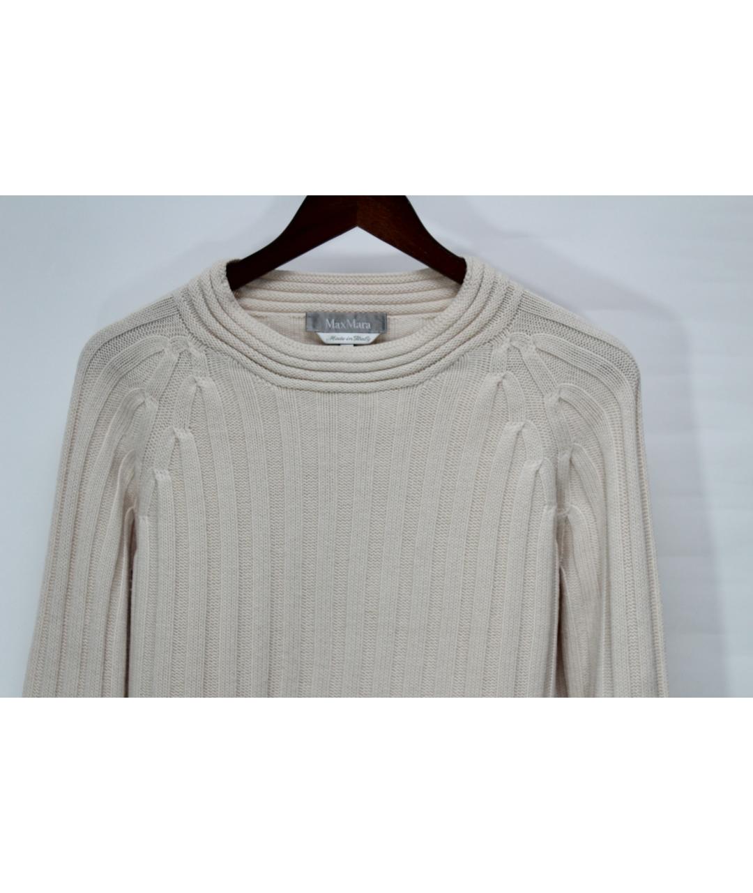 MAX MARA Бежевый шерстяной джемпер / свитер, фото 2