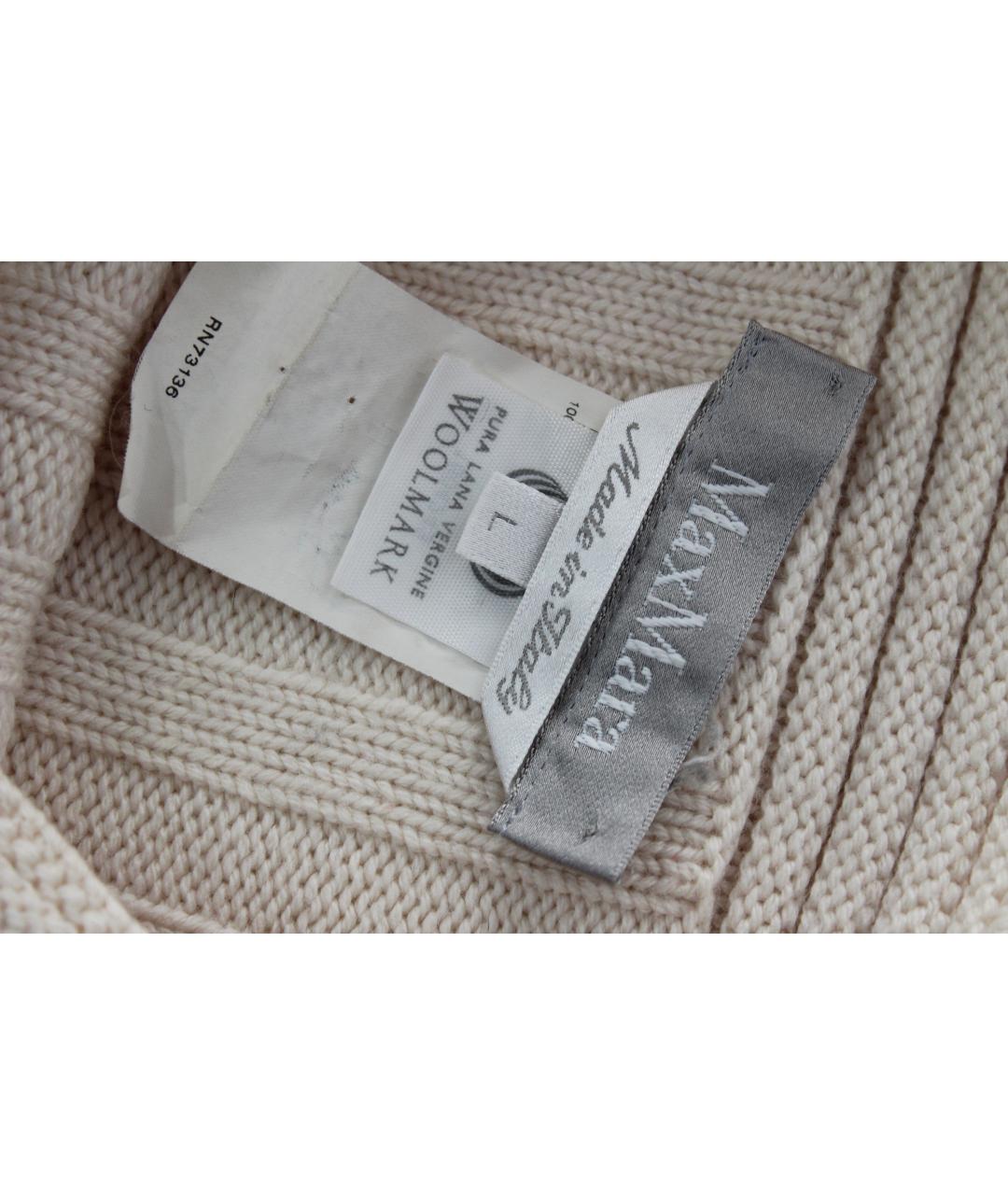 MAX MARA Бежевый шерстяной джемпер / свитер, фото 6