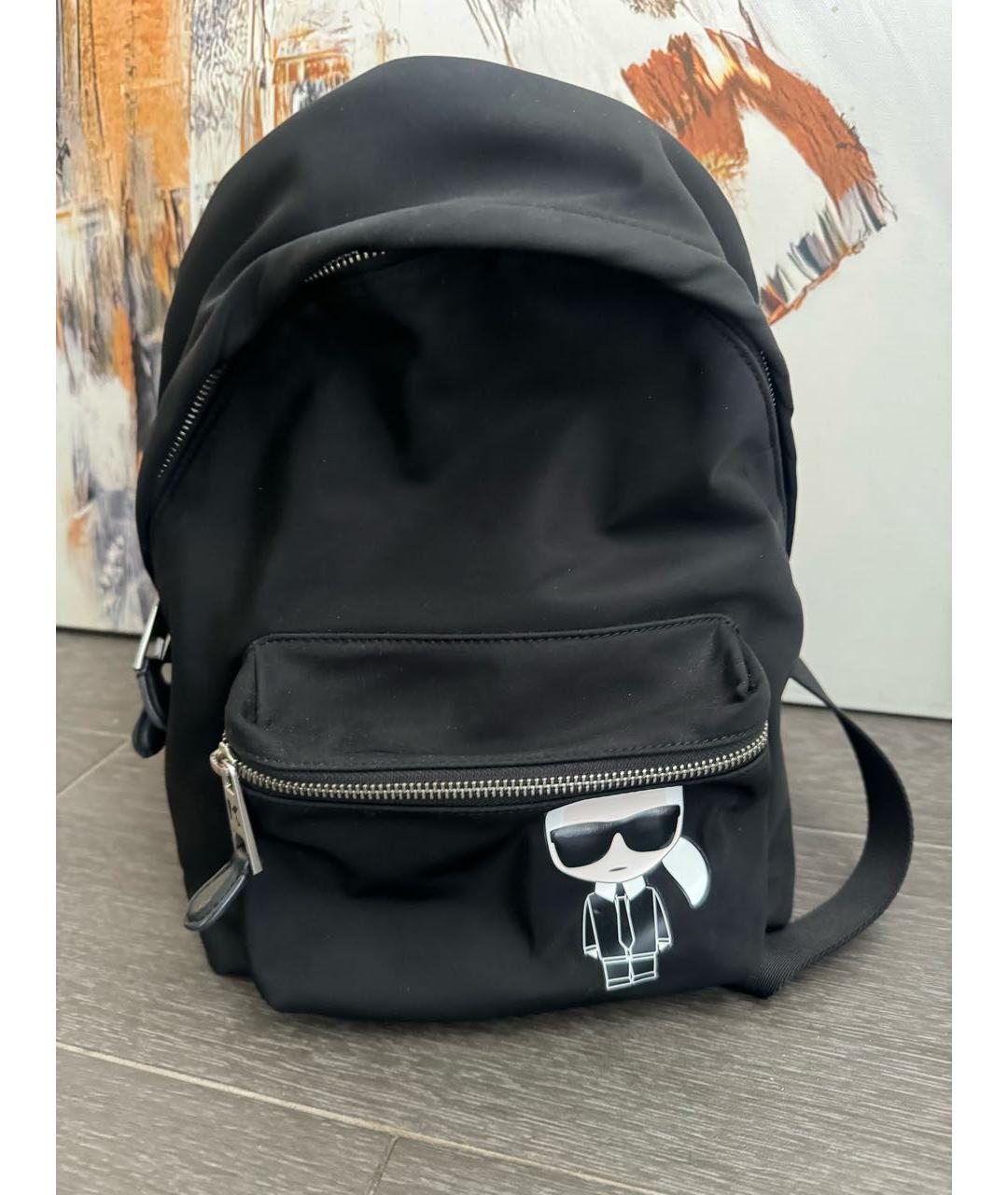 KARL LAGERFELD Черный синтетический рюкзак, фото 2