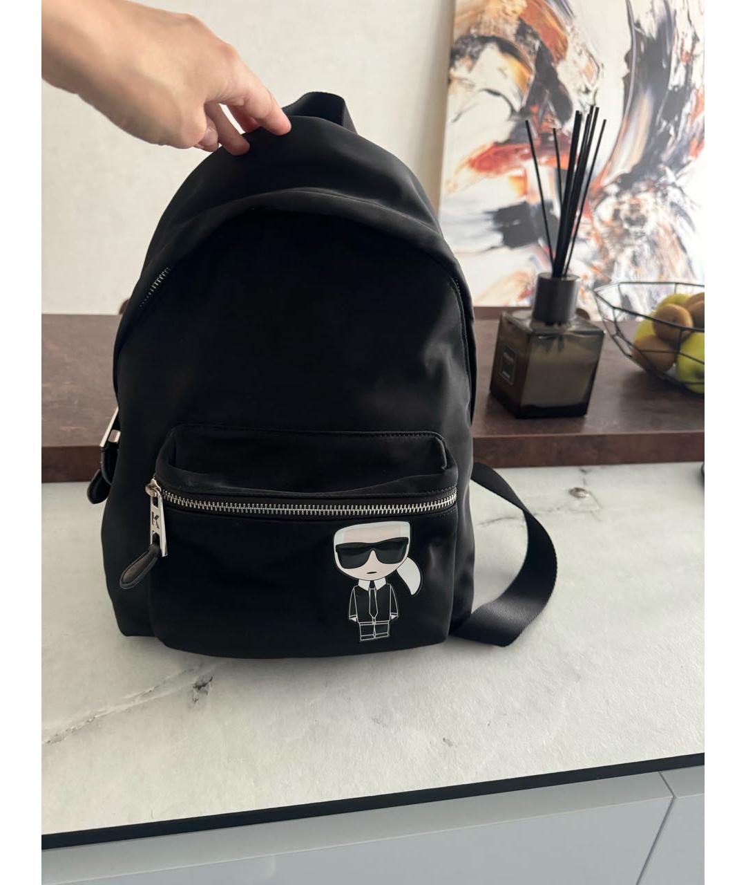 KARL LAGERFELD Черный синтетический рюкзак, фото 4
