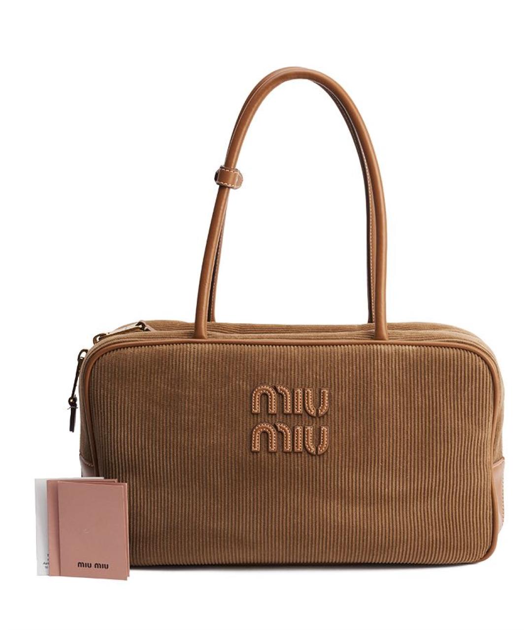 MIU MIU Коричневая сумка с короткими ручками, фото 6