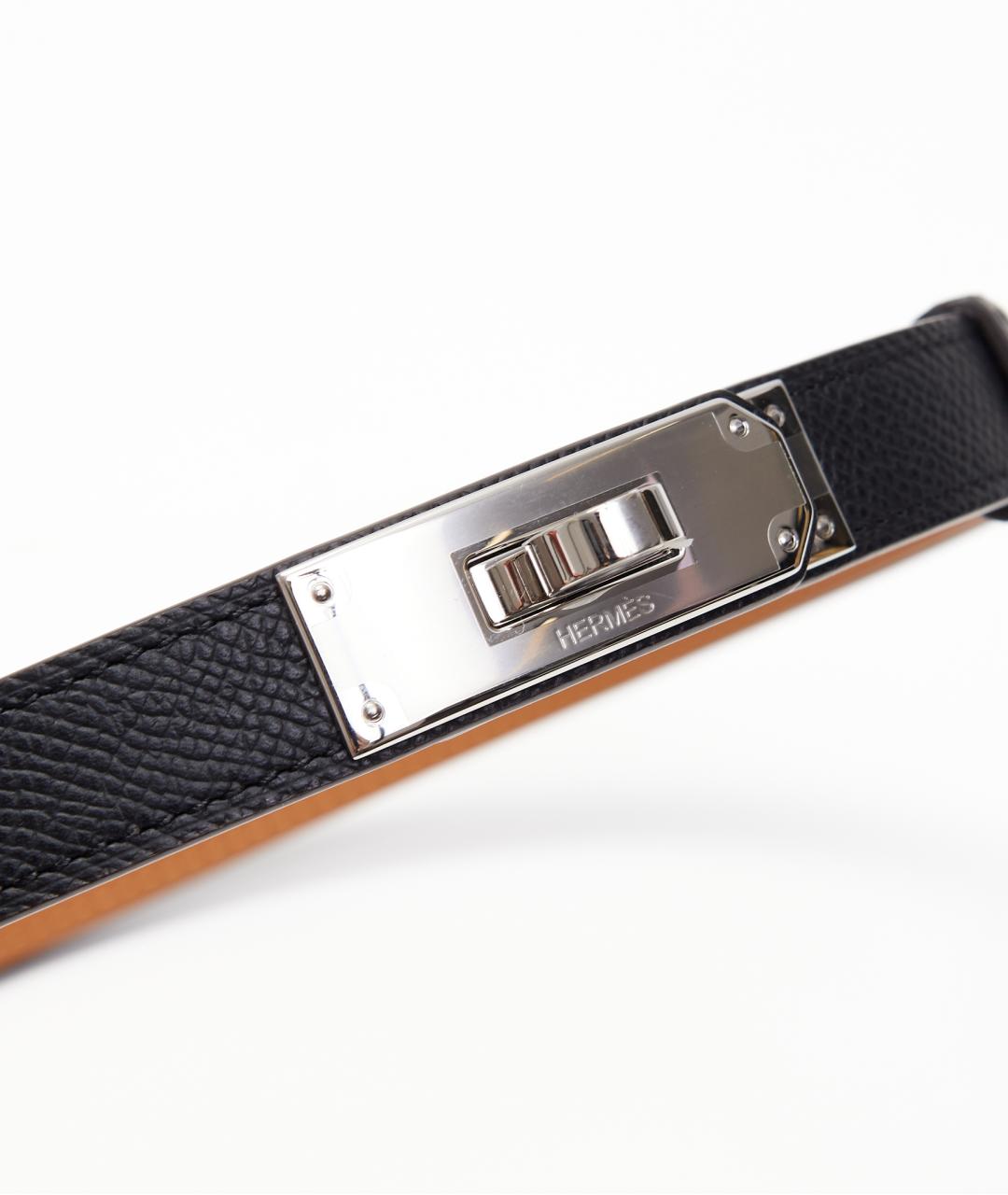 HERMES Черный кожаный ремень, фото 2