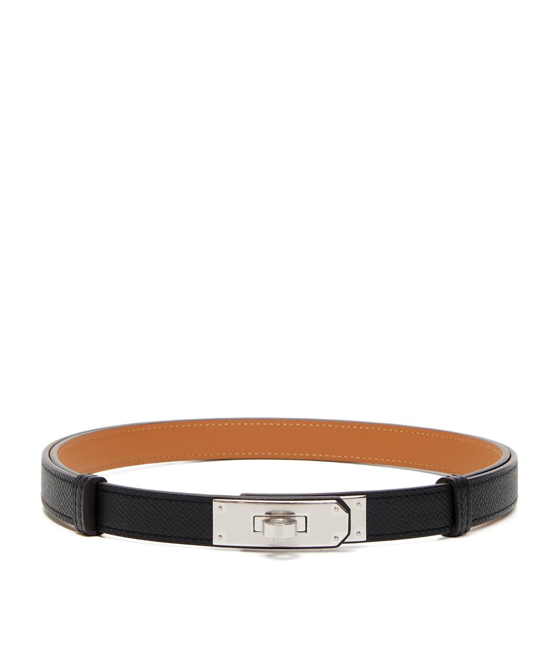 HERMES Черный кожаный ремень, фото 1