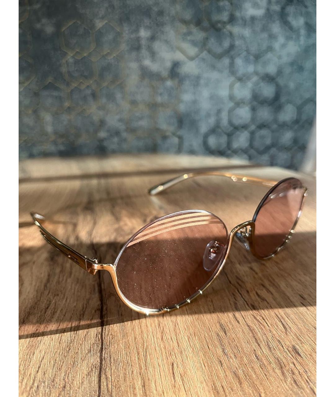 BVLGARI Розовые металлические солнцезащитные очки, фото 2