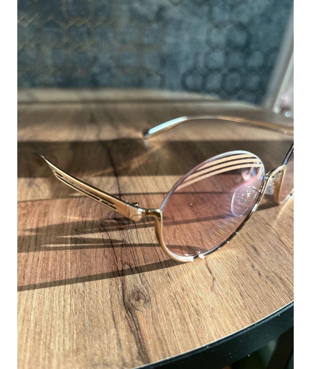 BVLGARI Розовые металлические солнцезащитные очки, фото 3