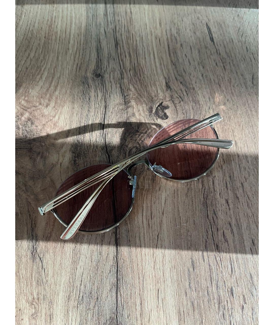 BVLGARI Розовые металлические солнцезащитные очки, фото 6