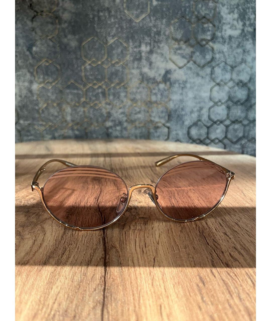 BVLGARI Розовые металлические солнцезащитные очки, фото 8