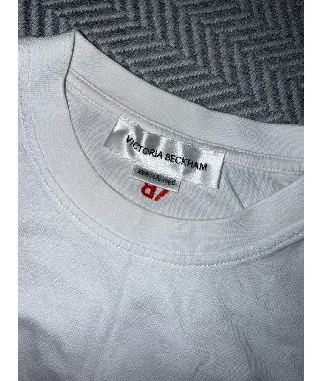 VICTORIA BECKHAM Белая хлопковая футболка, фото 3