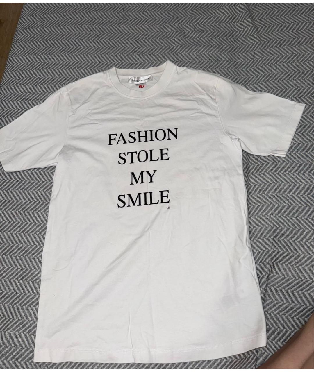 VICTORIA BECKHAM Белая хлопковая футболка, фото 5