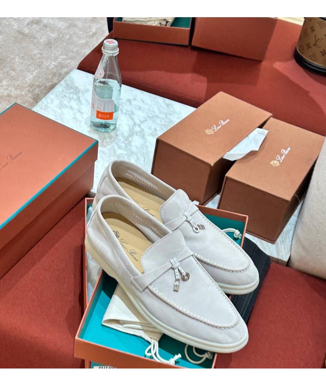 LORO PIANA Серые замшевые лоферы, фото 6