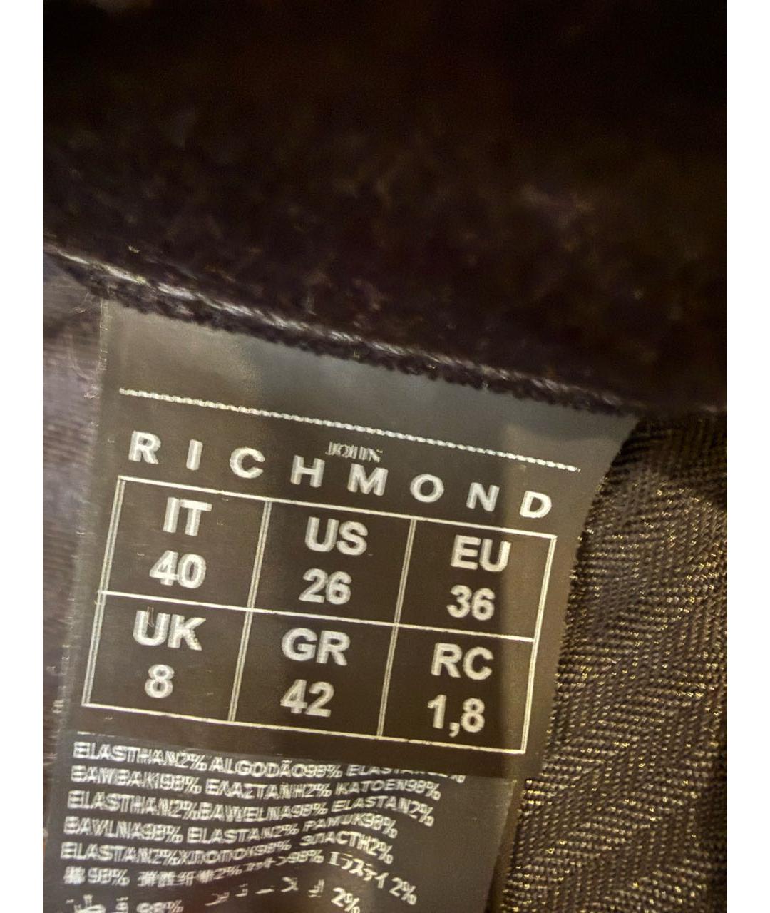 JOHN RICHMOND Черные хлопко-эластановые джинсы клеш, фото 7