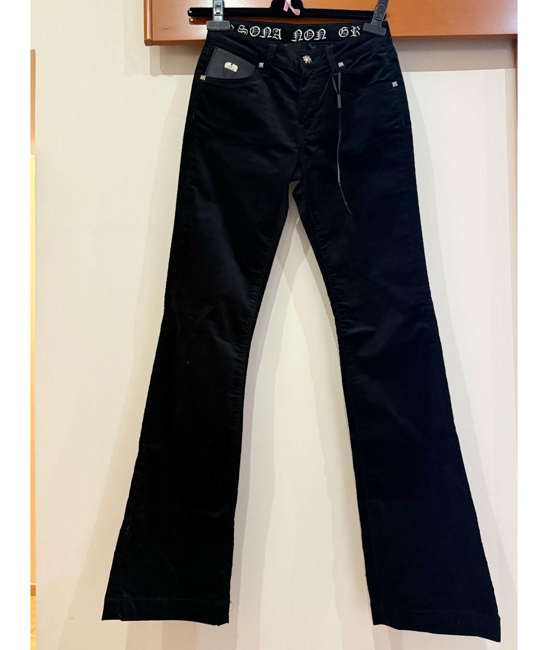 JOHN RICHMOND Черные хлопко-эластановые джинсы клеш, фото 9