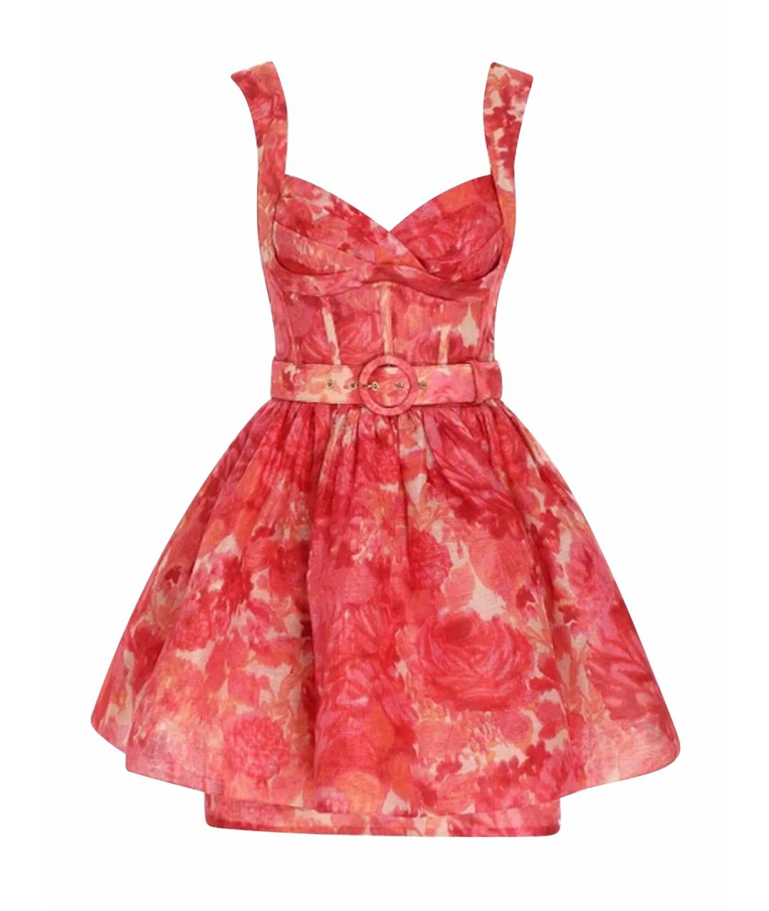 ZIMMERMANN Коралловое хлопковое коктейльное платье, фото 1