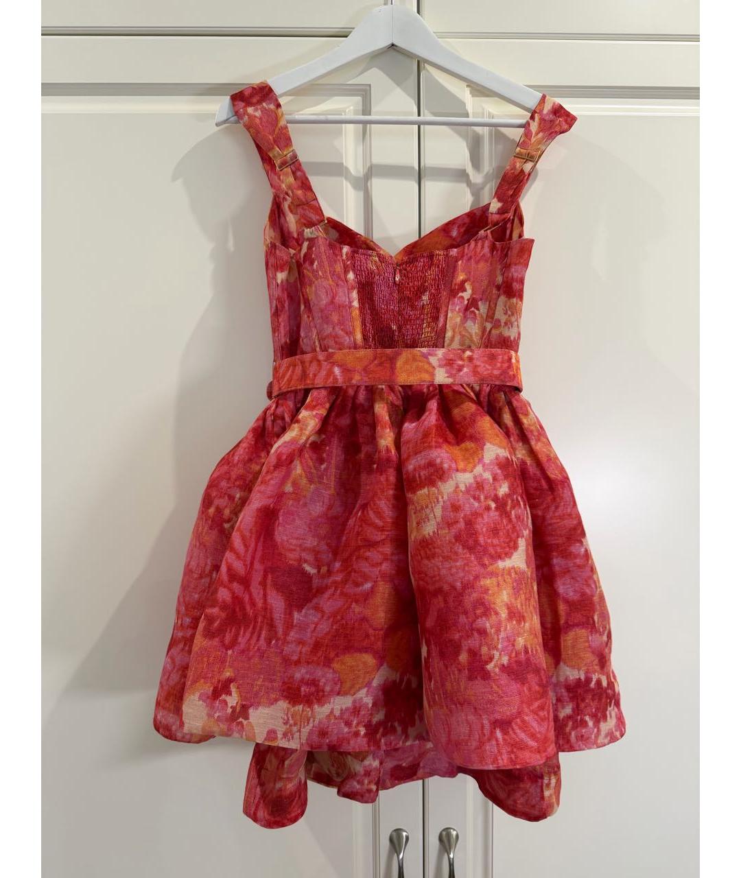 ZIMMERMANN Коралловое хлопковое коктейльное платье, фото 2
