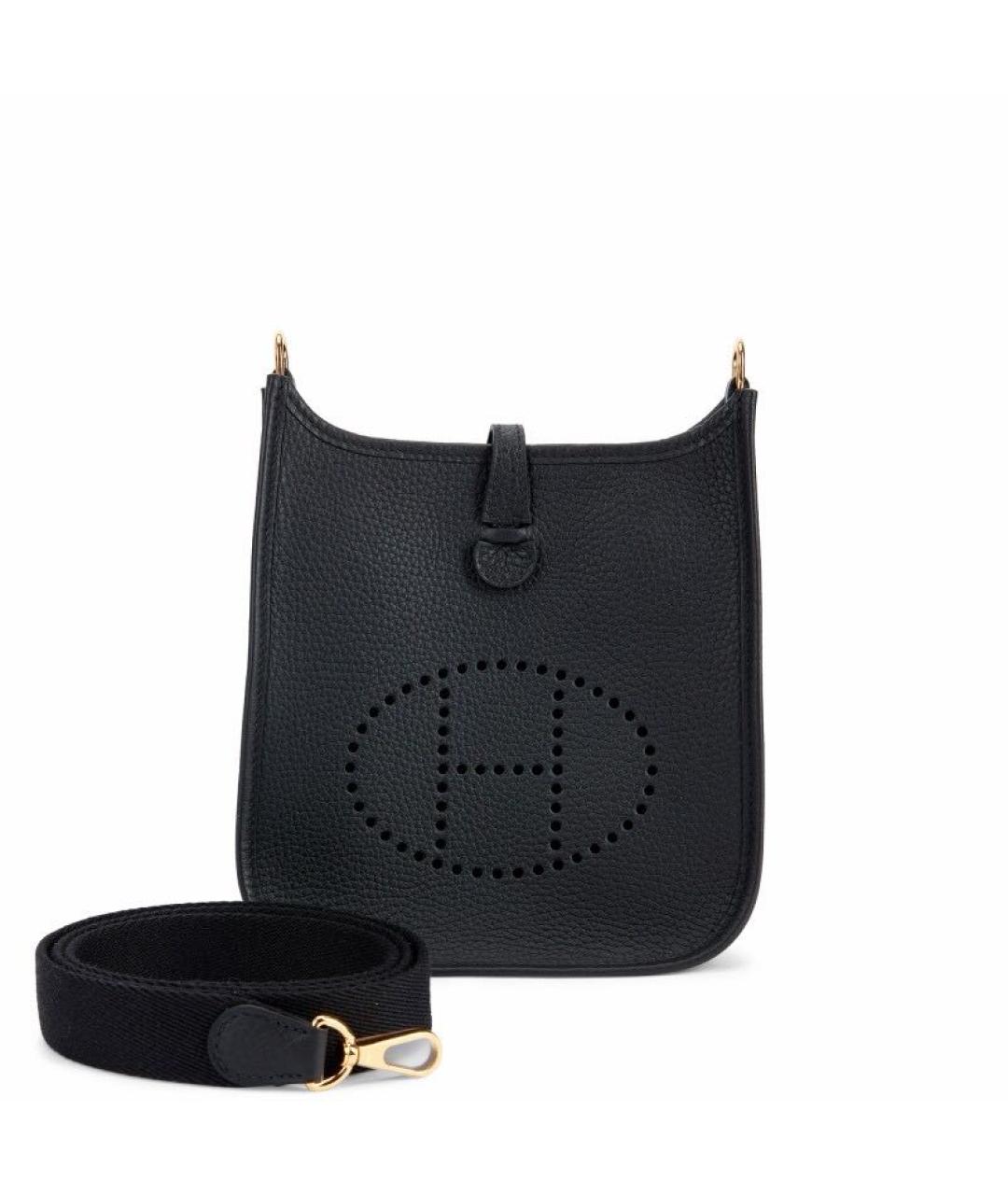 HERMES Черная кожаная сумка через плечо, фото 5