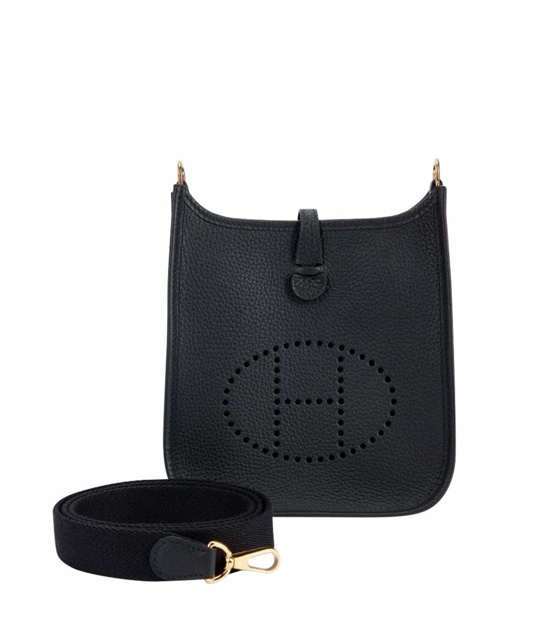 HERMES Черная кожаная сумка через плечо, фото 1