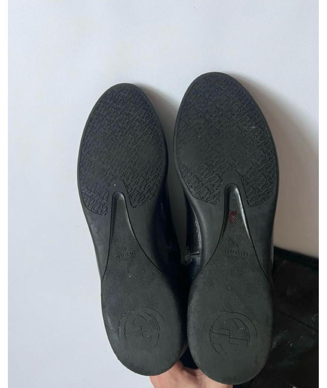 GUCCI Черные сапоги из лакированной кожи, фото 4