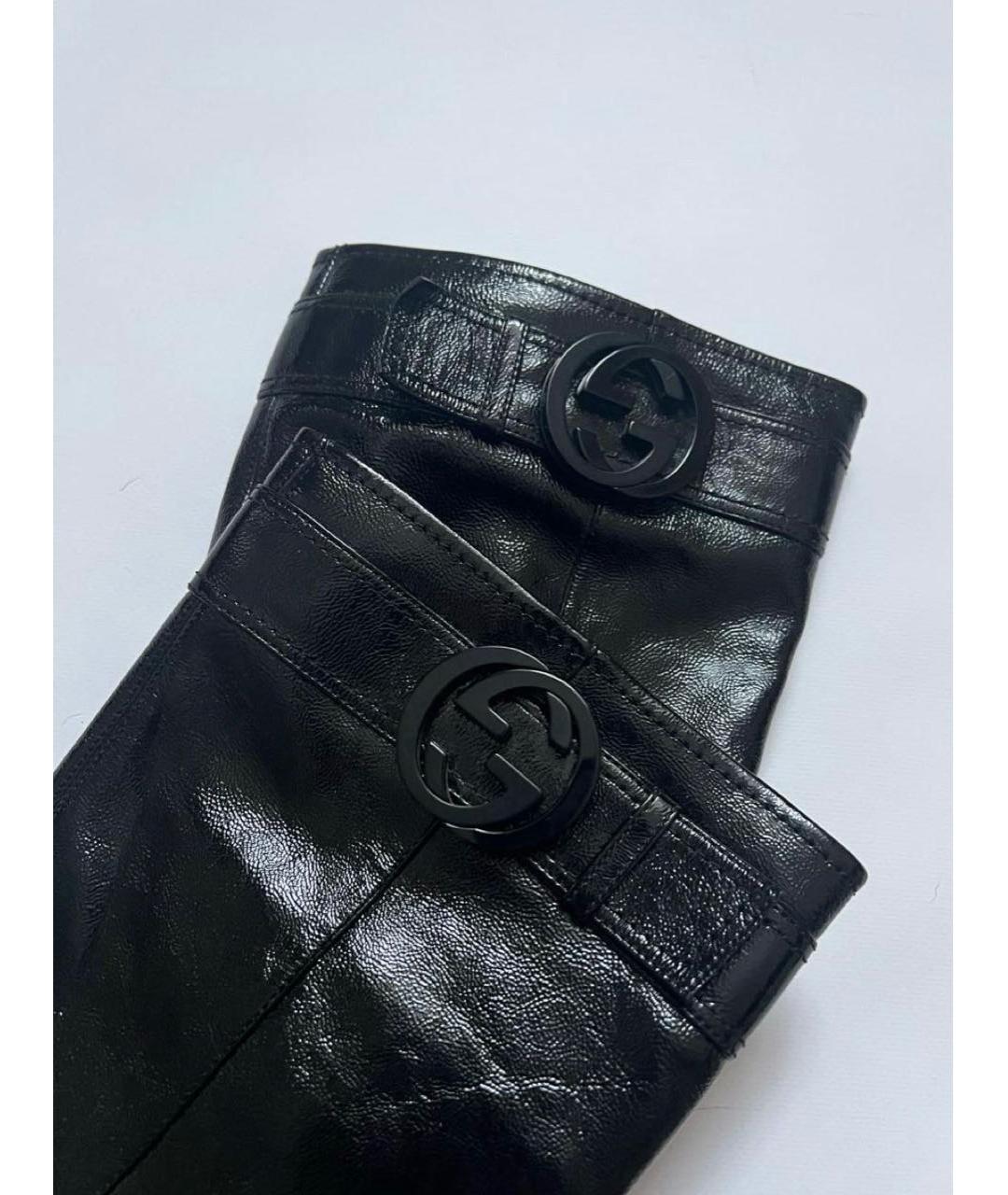 GUCCI Черные сапоги из лакированной кожи, фото 6