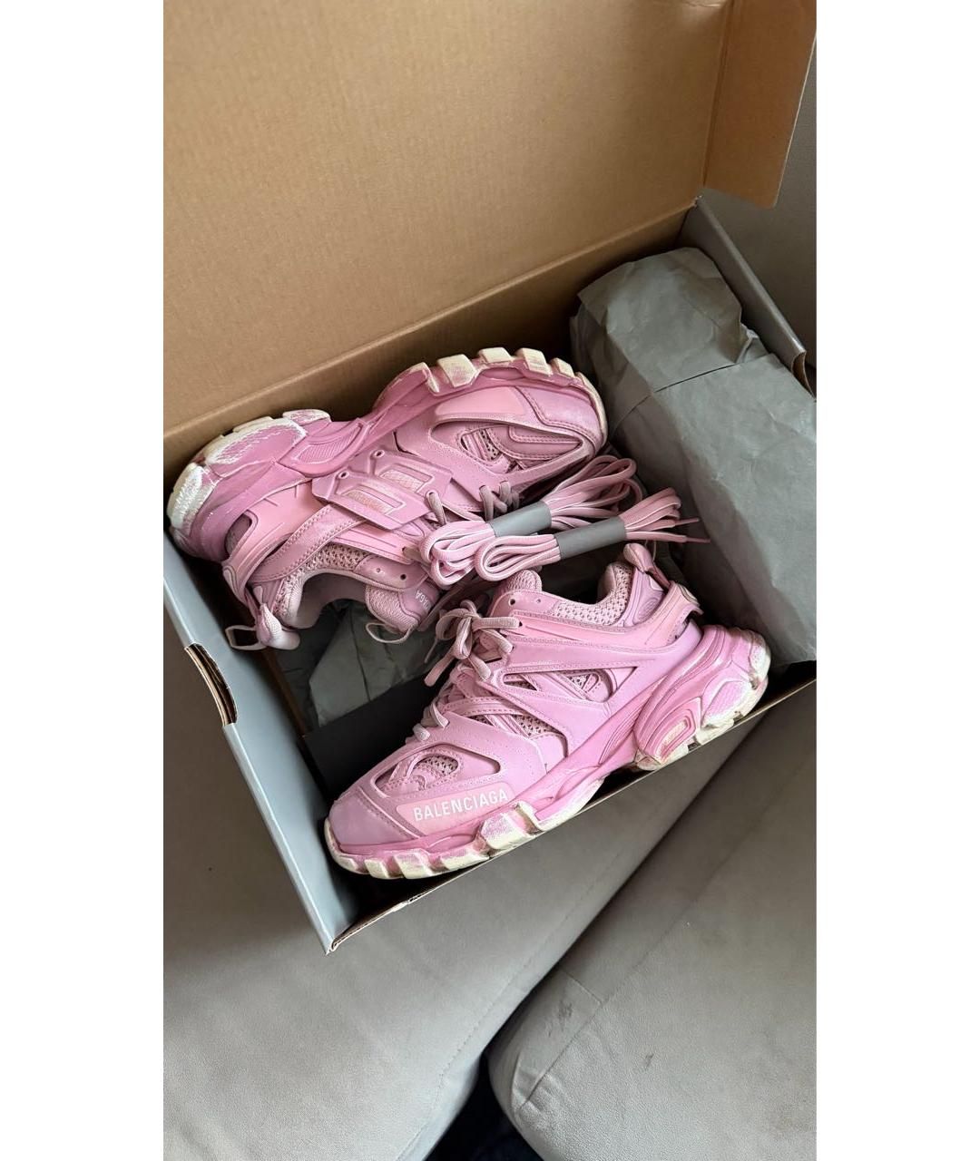 BALENCIAGA Розовые текстильные кроссовки, фото 5