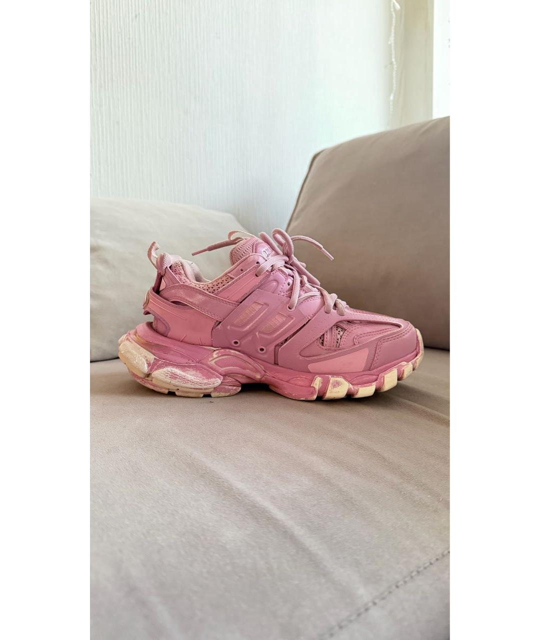 BALENCIAGA Розовые текстильные кроссовки, фото 6