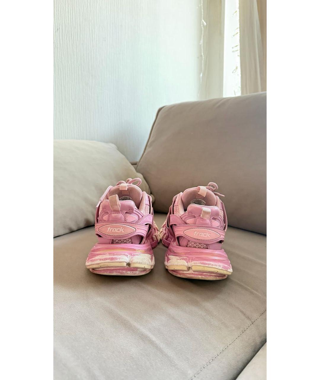 BALENCIAGA Розовые текстильные кроссовки, фото 4